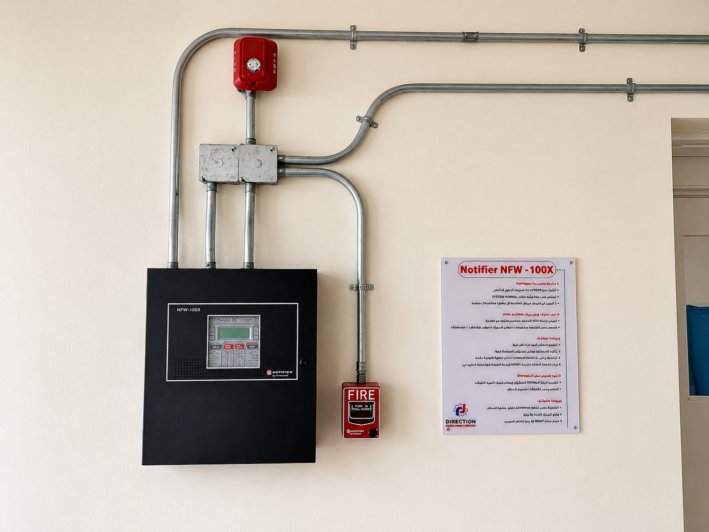 Fire alarm control panel installation - El Arish Project
