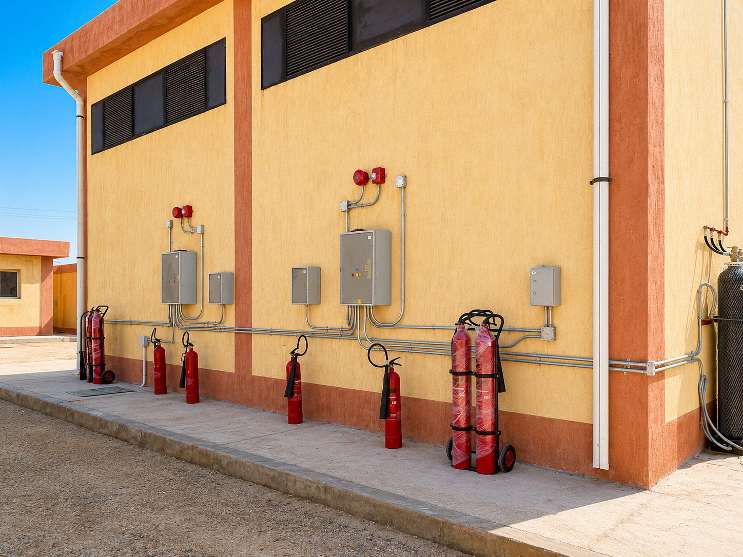 Fire extinguishers installation - El Arish Project