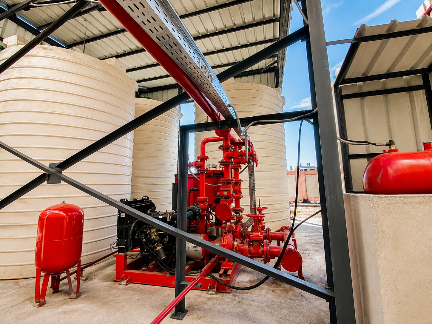 Firefighting pump and water tank installation - El Arish Project